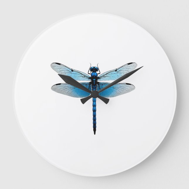 Blue Dragonfly - Insect Wildlife Animal Lover Ento Large Clock (Front)