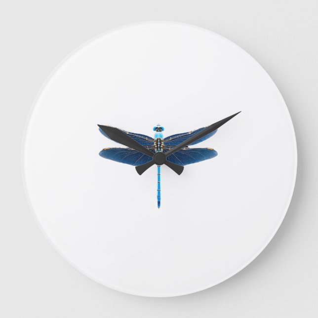 Blue Dragonfly - Insect Wildlife Animal Lover Ento Large Clock (Front)