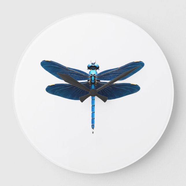 Blue Dragonfly - Insect Wildlife Animal Lover Ento Large Clock (Front)
