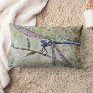 Blue Dragonfly Lumbar Pillow