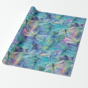 Blue Dragonfly Magic Wings Wrapping Paper