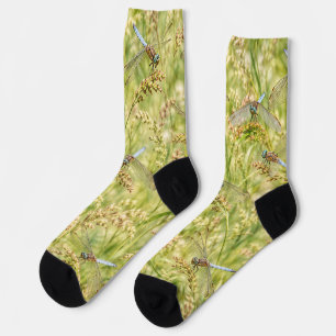 Blue Dragonfly Meadow Wildlife Socks