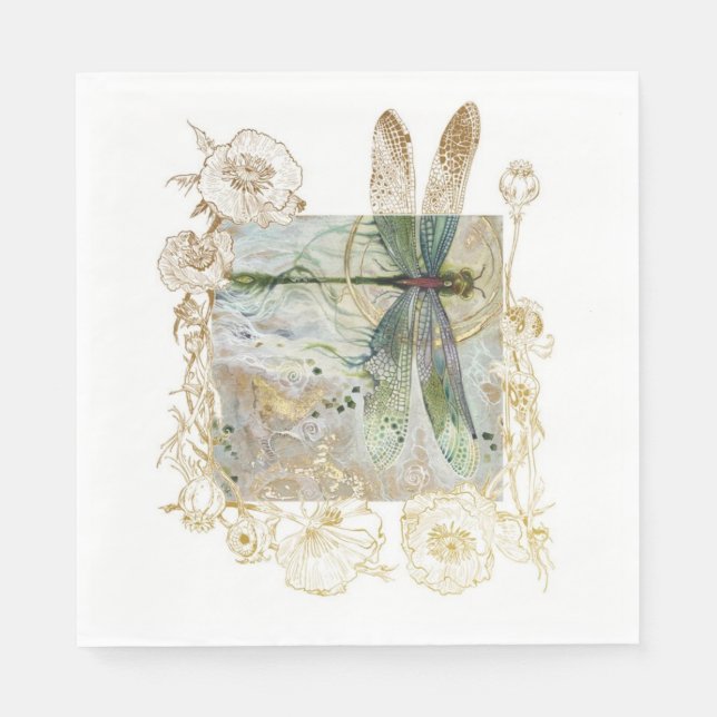 Blue Dragonfly Napkin (Front)