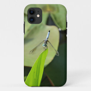 Blue Dragonfly on a green leaf. Case-Mate iPhone Case