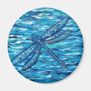 Blue Dragonfly Painting Magnet