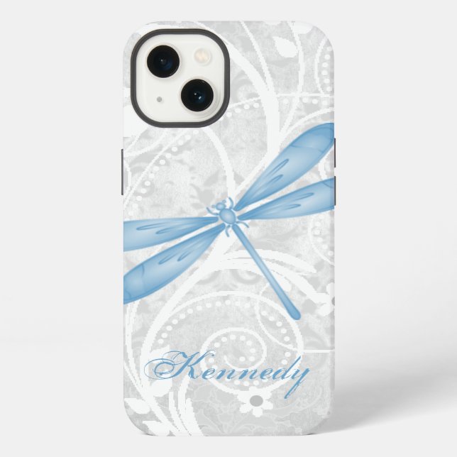 Blue Dragonfly Personalised Case-Mate iPhone Case (Back)