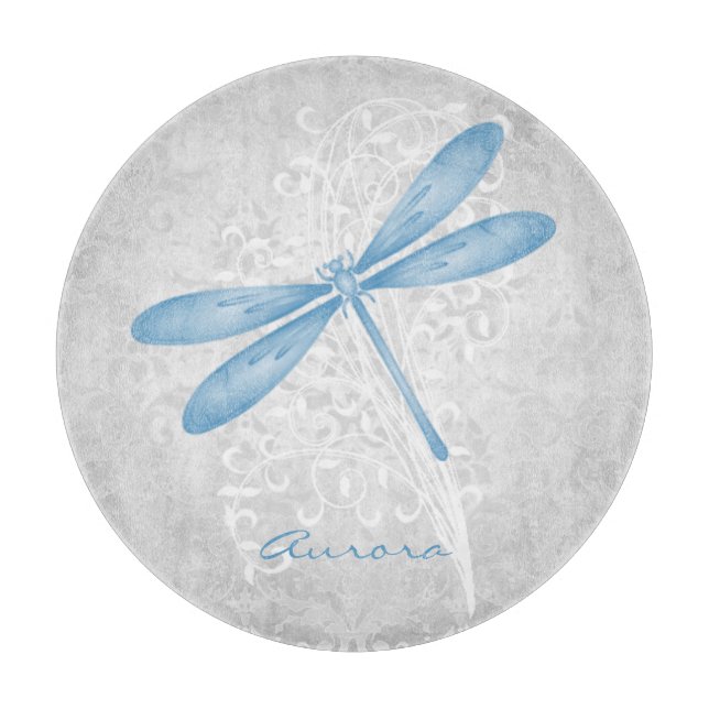 Blue Dragonfly Personalised Cutting Board (Front)