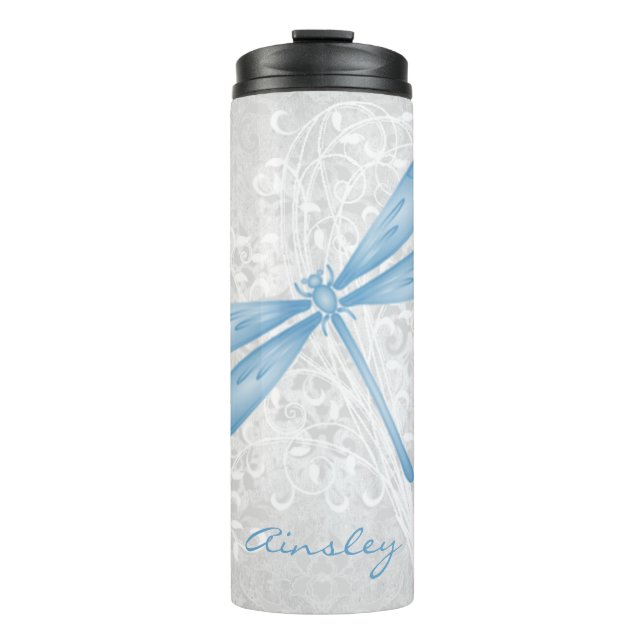Blue Dragonfly Personalised Thermal Tumbler (Front)