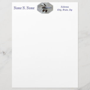 Blue Dragonfly Personalized Letterhead