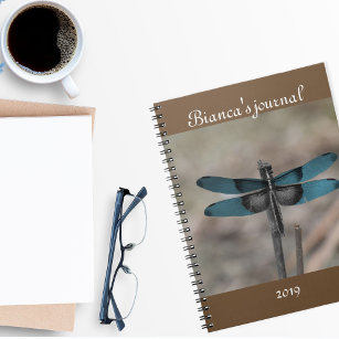 Blue dragonfly photo nature insects notebook