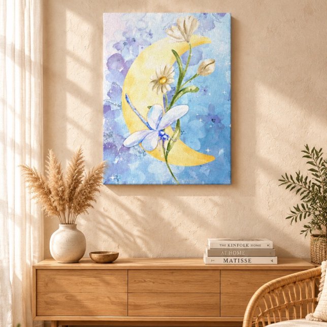Blue Dragonfly Stretched Canvas Print (Creator Uploaded)
