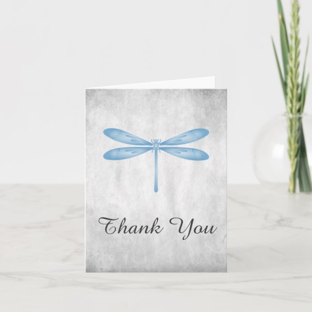 Blue Dragonfly Thank You Card (Front)