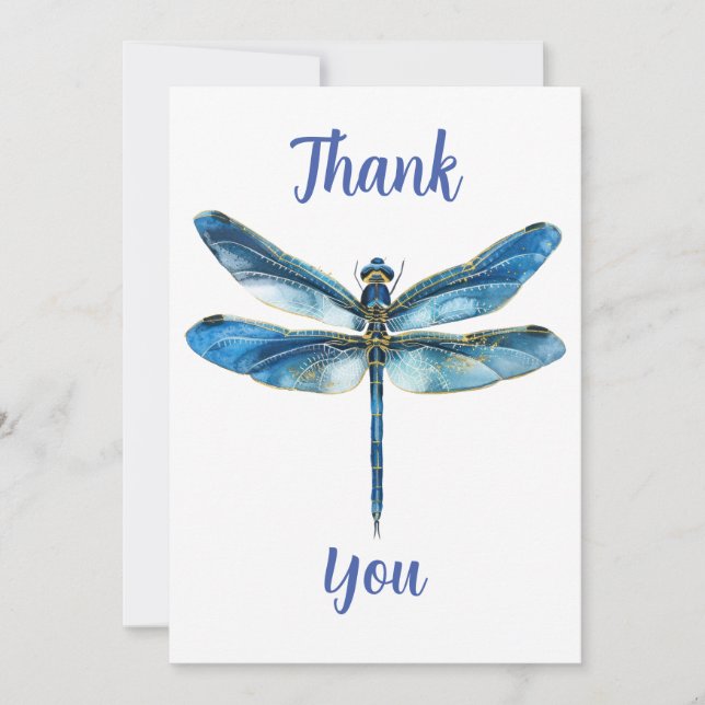 Blue dragonfly  thank you card (Front)