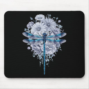 Blue Dragonfly Watercolor Art Insects Lover Earth  Mouse Pad