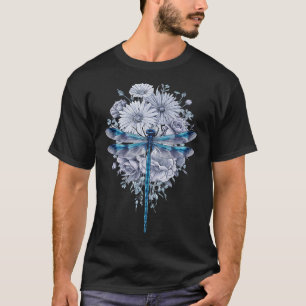 Blue Dragonfly Watercolor Art Insects Lover Earth T-Shirt