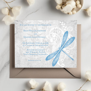 Blue Dragonfly Wedding Invitation
