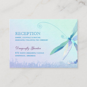 Blue Dragonfly Wedding Reception Enclosure Card
