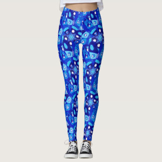 blue drawing leggings