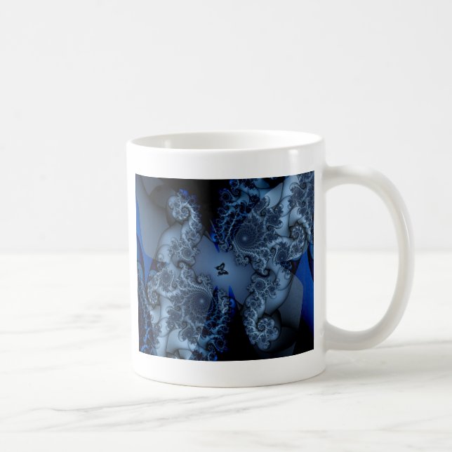 blue dream butterfly fractal coffee mug (Right)