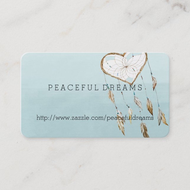 Blue Dream Catcher Watercolor Business Card (Front)