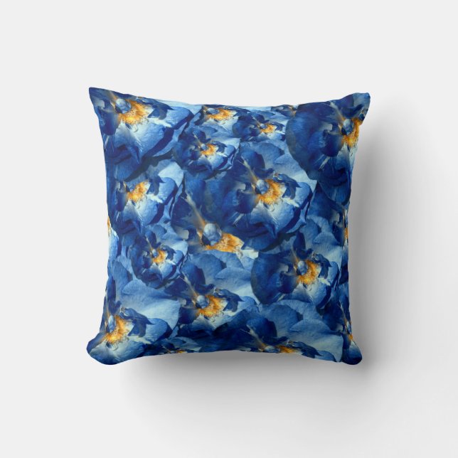 Blue dream, Roses Floral Dream I, Throw Cushion (Front)