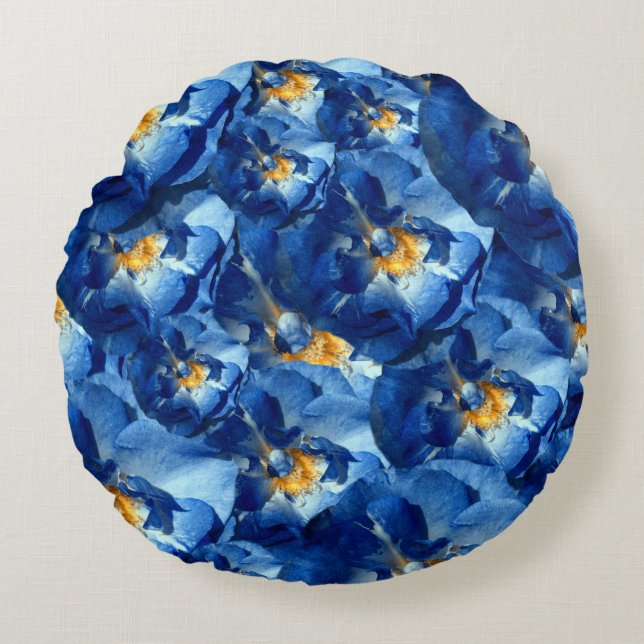 Blue dream, Roses Floral Dream II , throw cushion (Front)