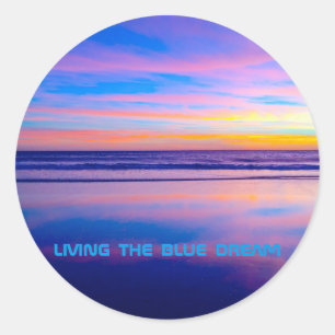 Blue Dream Sunset Santa Monica Classic Round Sticker
