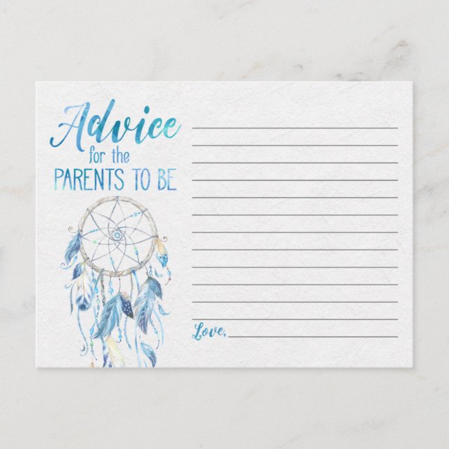 Blue Dreamcatcher Advice Card (Front)