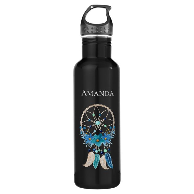 Blue Dreamcatcher Stylish Boho Design 710 Ml Water Bottle (Front)