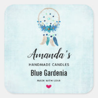 Blue Dreamcatcher Stylish Boho Design Candle