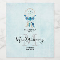 Blue Dreamcatcher Stylish Boho Design Wine Making