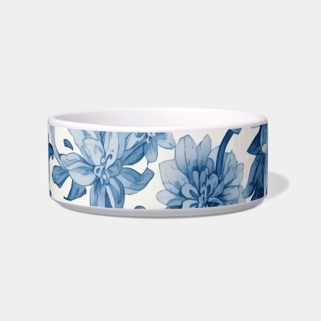 Blue Dreams | Floral Watercolor Chinoiserie Bowl (Front)