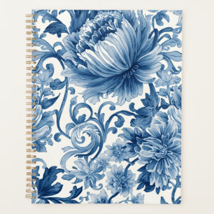 Blue Dreams   Floral Watercolor Chinoiserie Planner