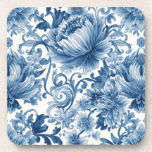 Blue Dreams | Floral Watercolor Chinoiserie White
