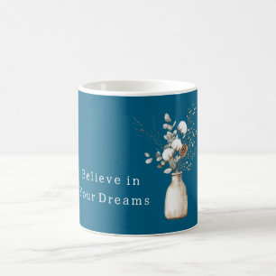 Blue Dreams Pine Cone Winter Coffee Mug