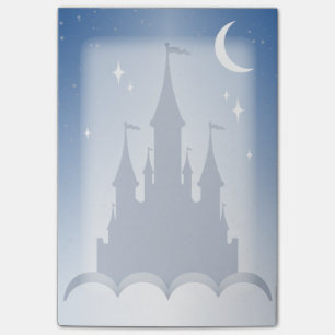 Blue Dreamy Castle In The Clouds Starry Moon Sky Post-it Notes