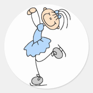 Blue Dress Figure Skater t-shirts and Gifts Classic Round Sticker
