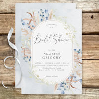 Blue Dried Boho Flowers Blue Bridal Shower
