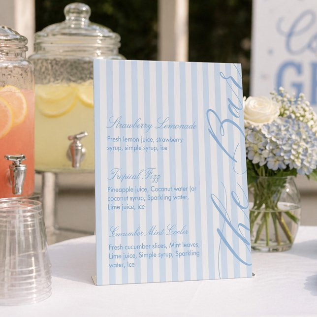 Blue Drink Menu Pedestal Sign (Creator Uploaded)