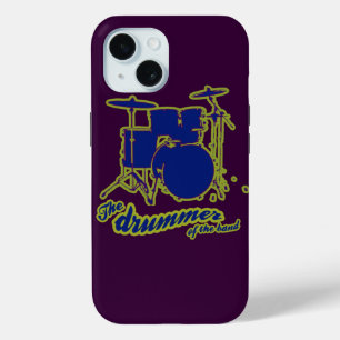 Blue Drums / drummer iPhone 15 Case