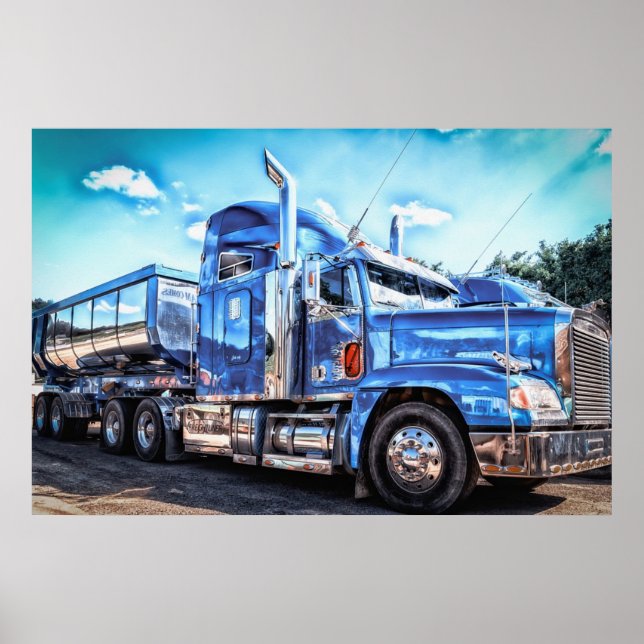 Blue Dump Truck Poster (Front)