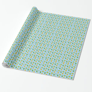 blue durians wrapping paper