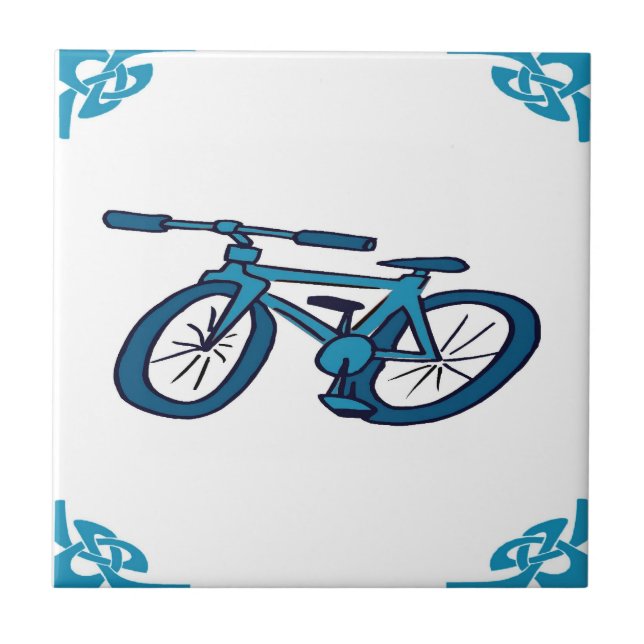 Blue Dutch Bicycle Tile (Front)