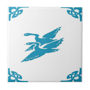 Blue Dutch Flying Geese Tile