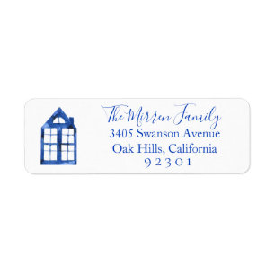 Blue Dutch Home Return Address Label