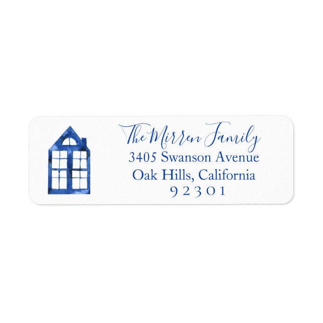 Blue Dutch Home Return Address Label (Front)