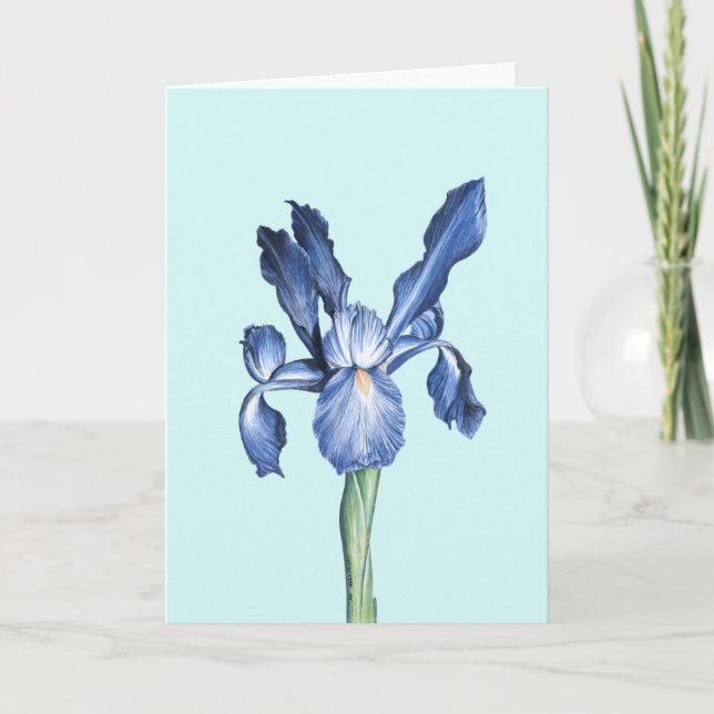 Blue Dutch Iris - Thank You Card (Front)