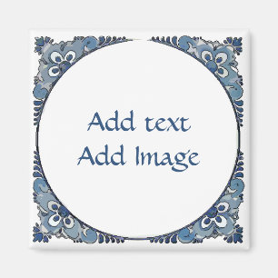 Blue Dutch Look, add text, Magnet