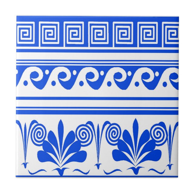 Blue Dutch Waves Flowers Tile (Front)