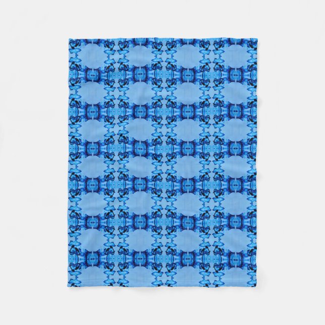 Blue Dye Heart Fleece Blanket (Front)